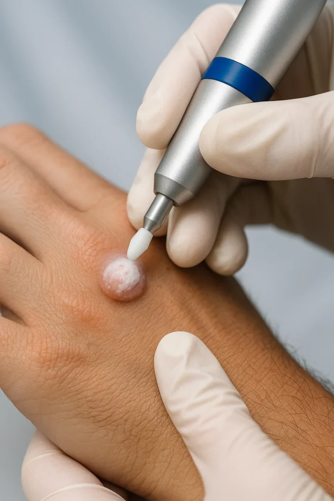 example of wart removal Fareham using cryopen