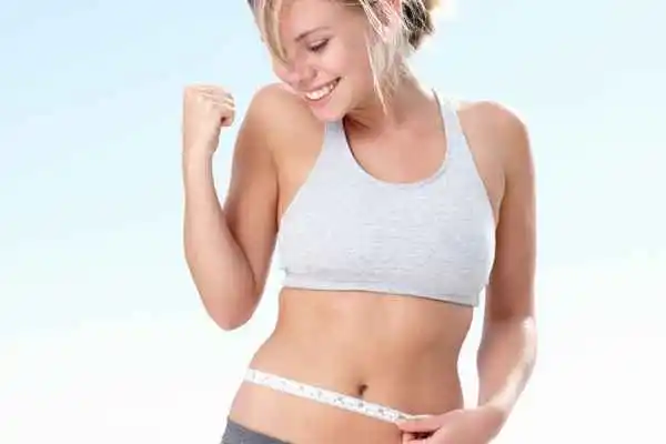 woman happy after fat reduction treatment Fareham